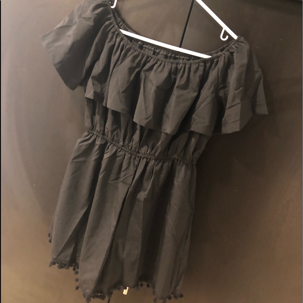 Black off the shoulder romper